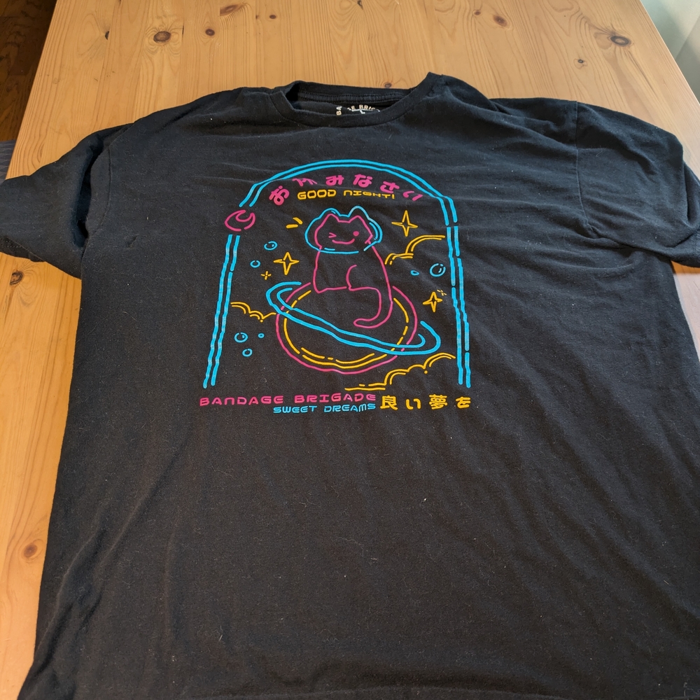 Black Cat Japanese Graphic T-Shirt